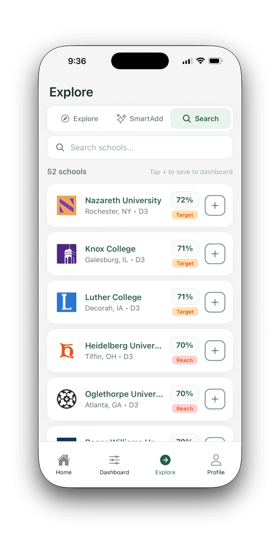 OneCommit matched school explorer